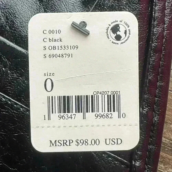 NWT Free People Star Crossed Lovers Patent Leather Straight Pants Black Sz 0 - Picture 10 of 16